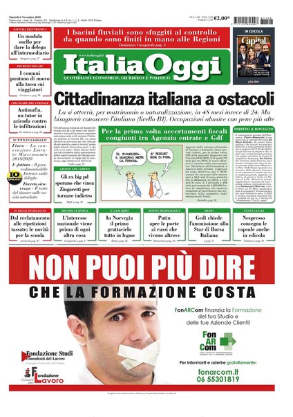 Italia oggi : quotidiano di economia finanza e politica